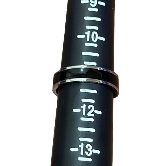 Brand New!! Size 11 Titanium steel couple ring with black inlay - Picture 4 of 4